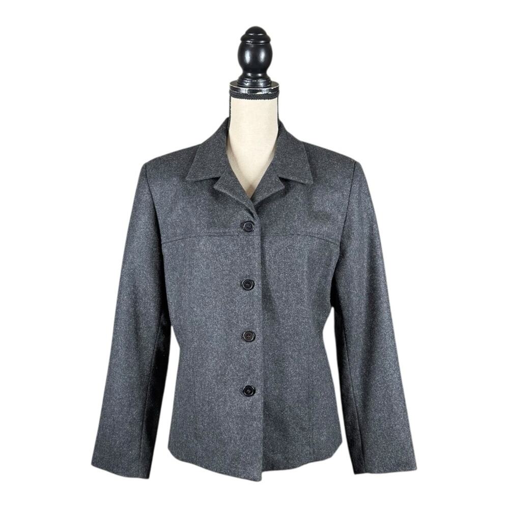 Sandro 100% Wool Button Front Blazer Jacket Workwear Business Office Girl Boss - Picture 2 of 5